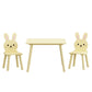 Table and Chair Set with 2 Bunny Chairs, Children's Activity Table for Toddlers