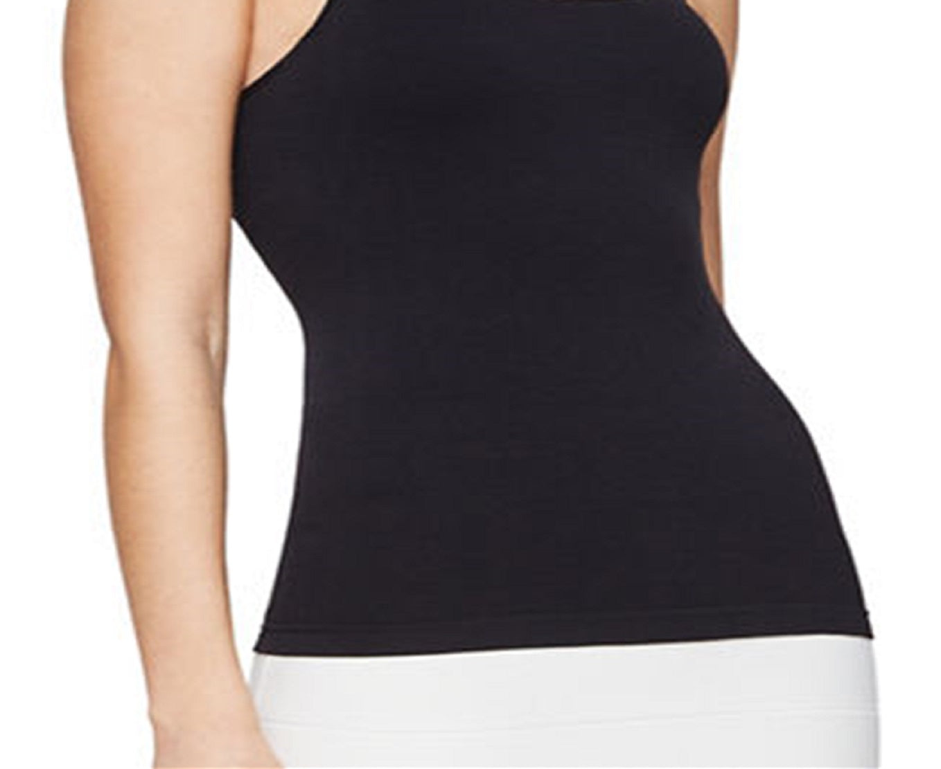 BCBGMAXAZRIA Top feminino de malha margarida com decote redondo e camisola, preto, tamanho extrapequeno