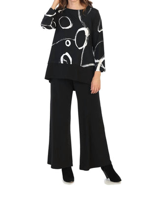 Jess & Jane - Women's Olivia Ity Knit Contrast Tunic Top