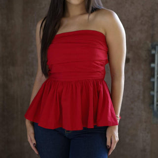 Tcec - Women's Good Times Strapless Peplum Top