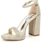 Steve Madden - Women's Rhinestone Ankle Strap Block Heel