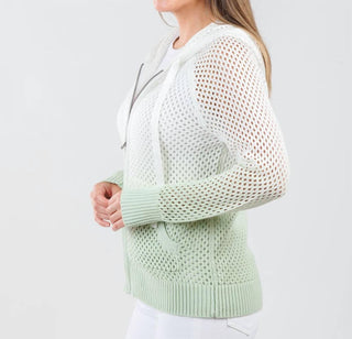 Jss Knits - Women's Ombre Mesh Zip Hoodie