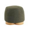 Round Soft Teddy Fabric Upholstered Ottoman With Metal Accents