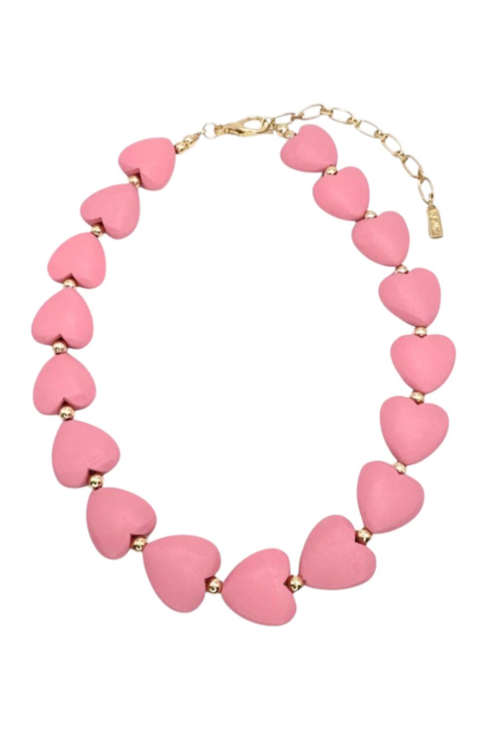 Pink Panache - Women's Wood Heart Necklace