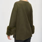 Joseph Ribkoff - Faux Fur V-neck Tunic