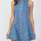 Fate - Stretch Sleeveless Seamed Shirt Dress