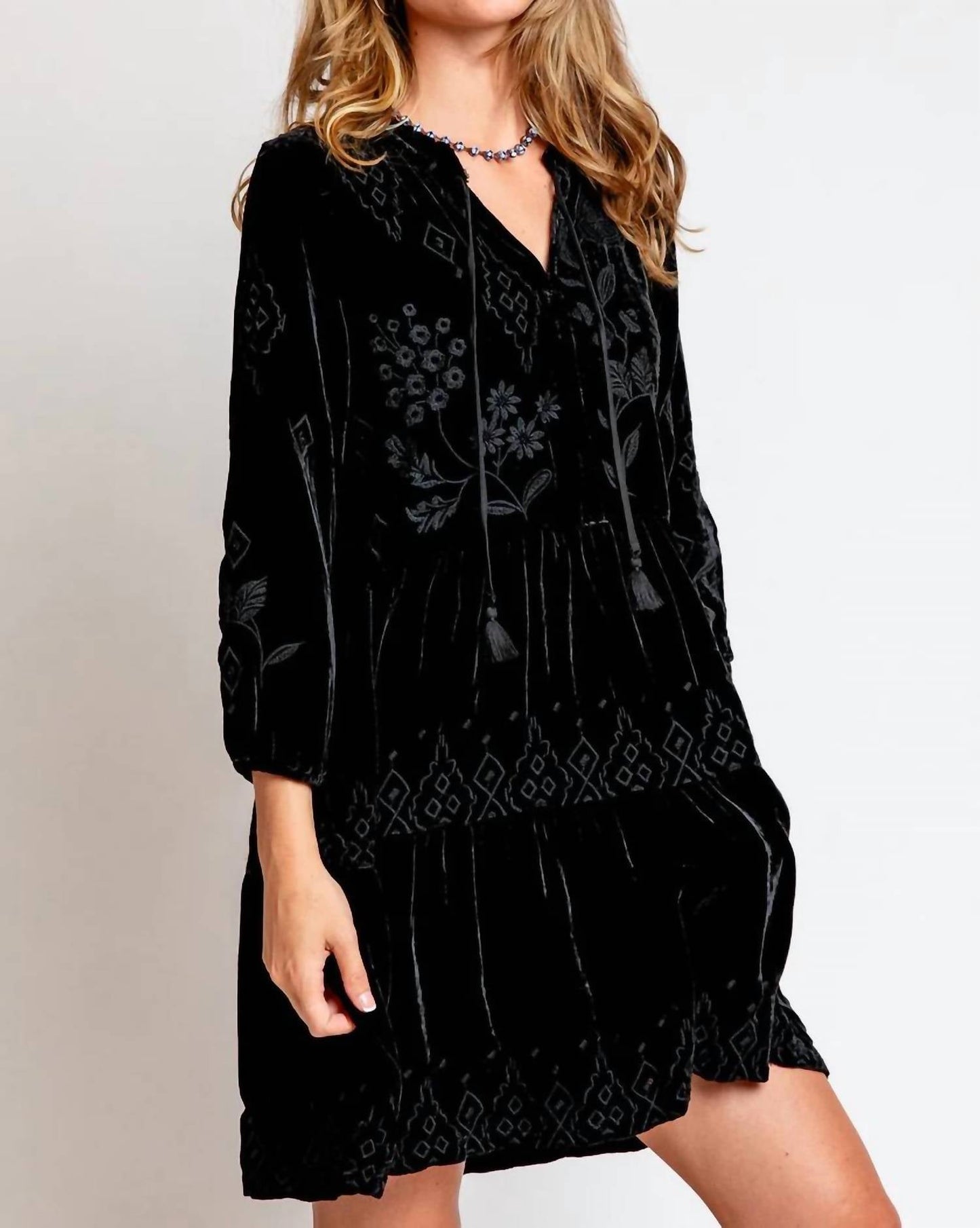 Johnny Was - Ivey Velvet Field Tiered Embroidery
