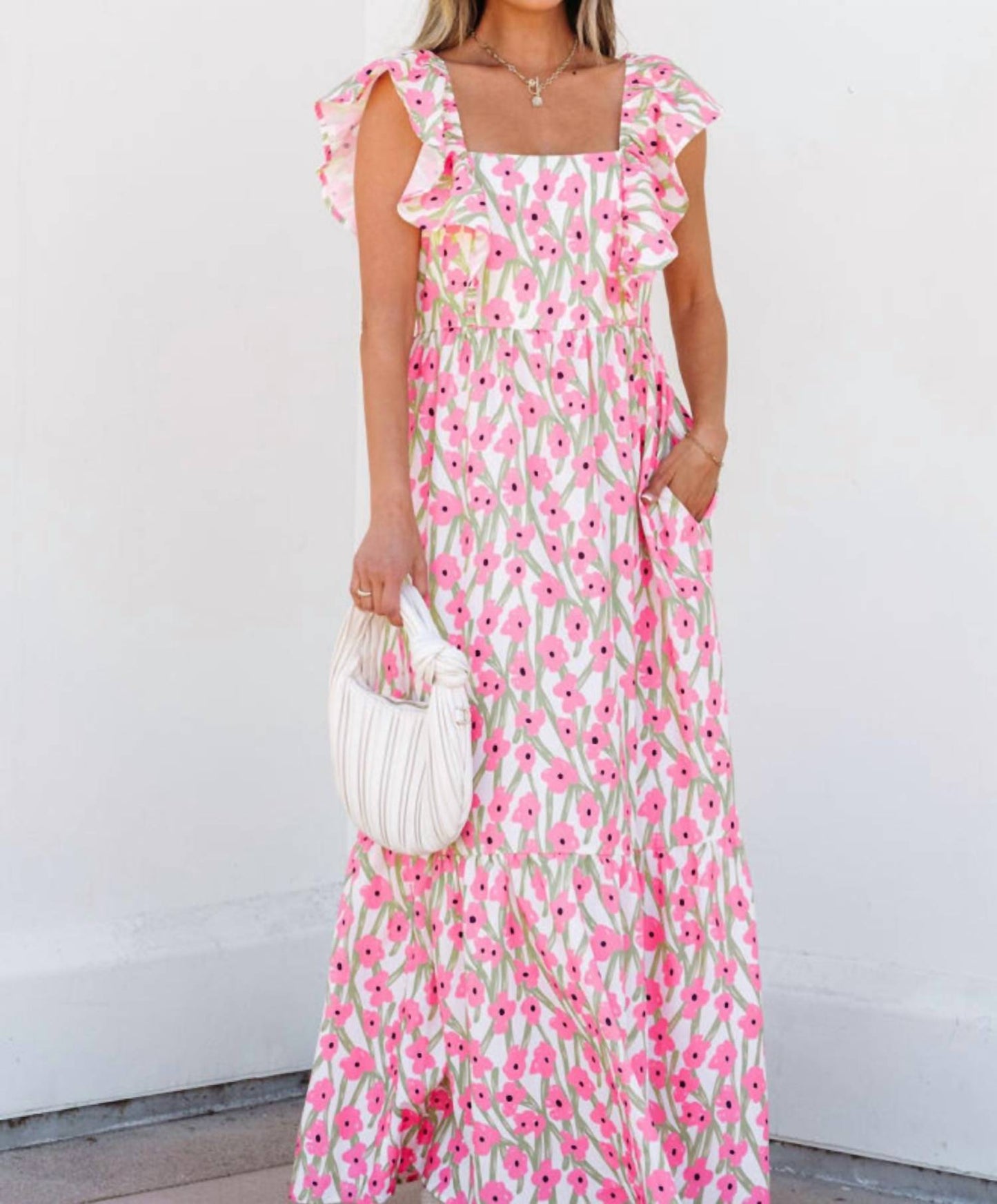 Dear Lover - Floral Ruffle Maxi Dress