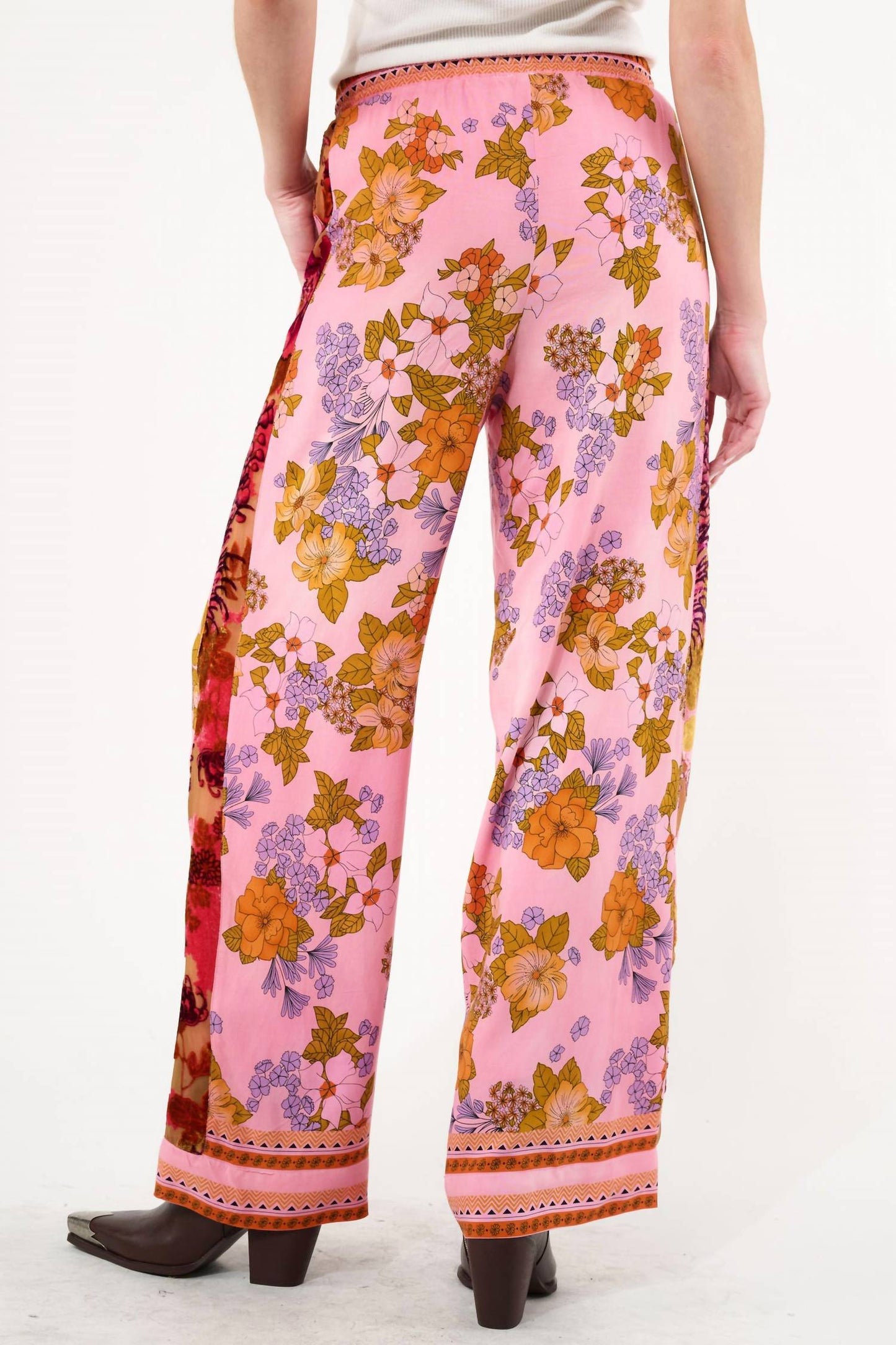 Aratta - Golden Aurela Floral Print Elastic Waist Pants