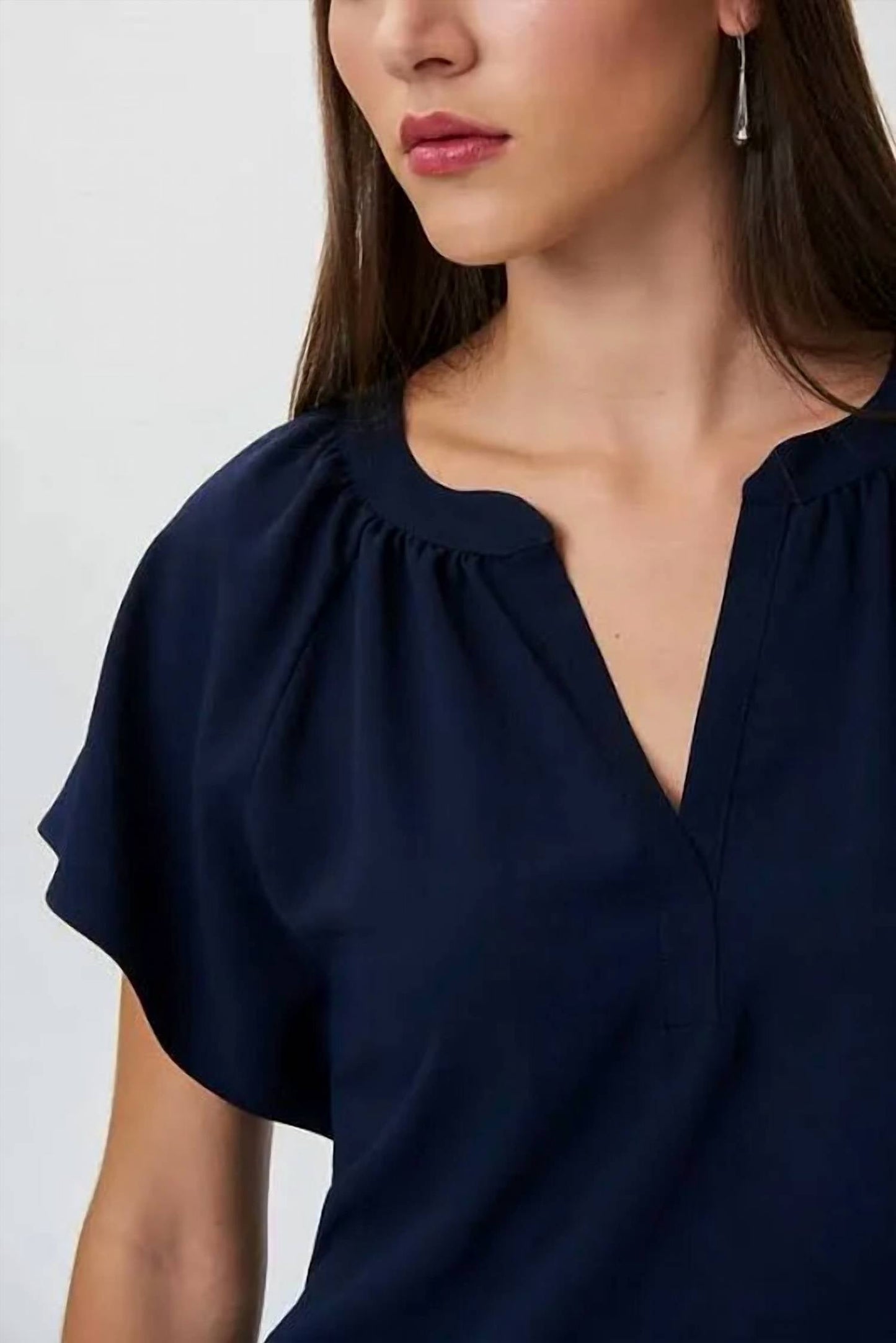 Joseph Ribkoff - Vanilla Pleated V-Neck Sleeveless Top