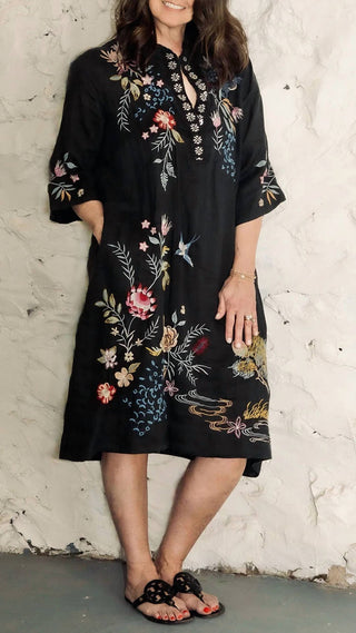 Johnny Was - Vestido Henley Kimono com Manga Indalo