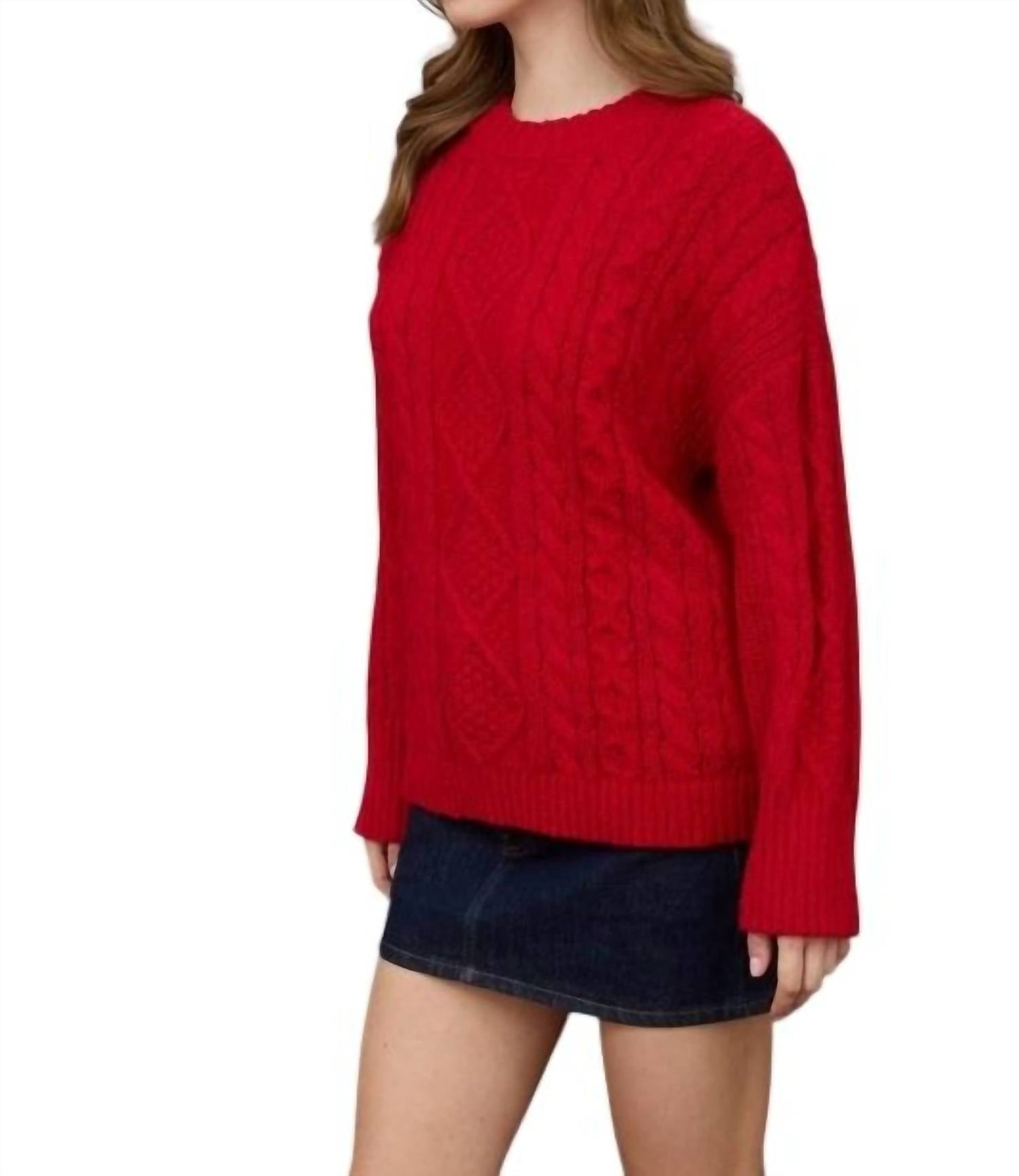 Blu Pepper - Crewneck Cable Knit Sweater