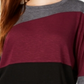 Blusa feminina BCX com estampa de blocos de cores e manga dolman, cinza/vinho, tamanho pequeno