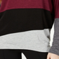 Blusa feminina BCX com estampa de blocos de cores e manga dolman, cinza/vinho, tamanho pequeno