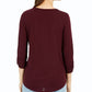 Blusa suéter BCX Junior com botões laterais, vinho, tamanho médio