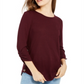 Blusa suéter BCX Junior com botões laterais, vinho, tamanho médio