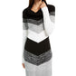 Vestido suéter feminino BCX com decote canoa e chevron, preto, tamanho XX-G