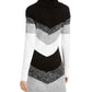 Vestido suéter feminino BCX com decote canoa e chevron, preto, tamanho XX-G