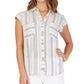 Camisa listrada BCX Junior Branca - Tamanho P