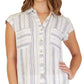 Camisa listrada BCX Junior Branca - Tamanho P