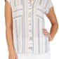 Camisa listrada BCX Junior Branca - Tamanho P