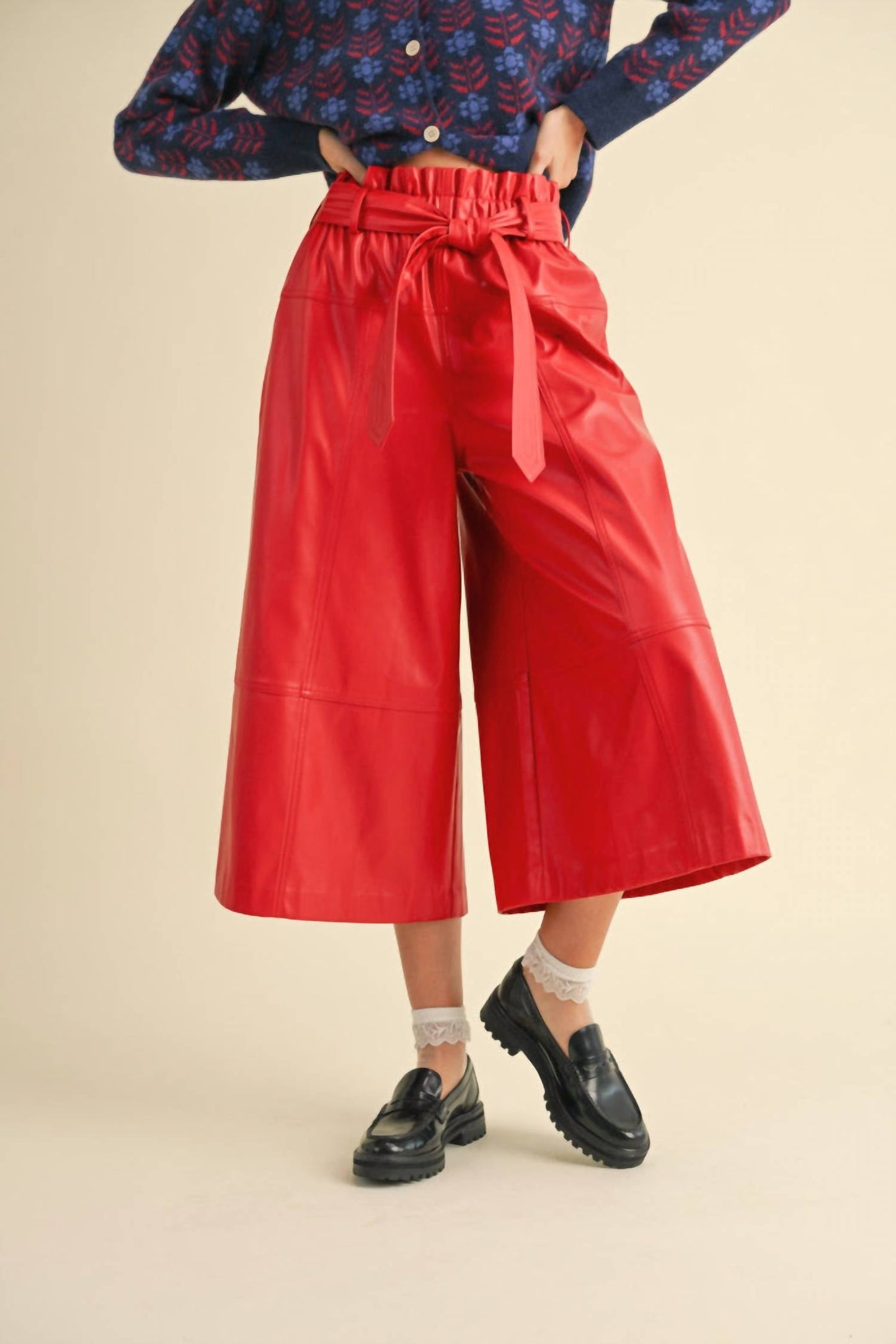 &Merci - Talk This Way Faux Leather Paperboy Waist Pants