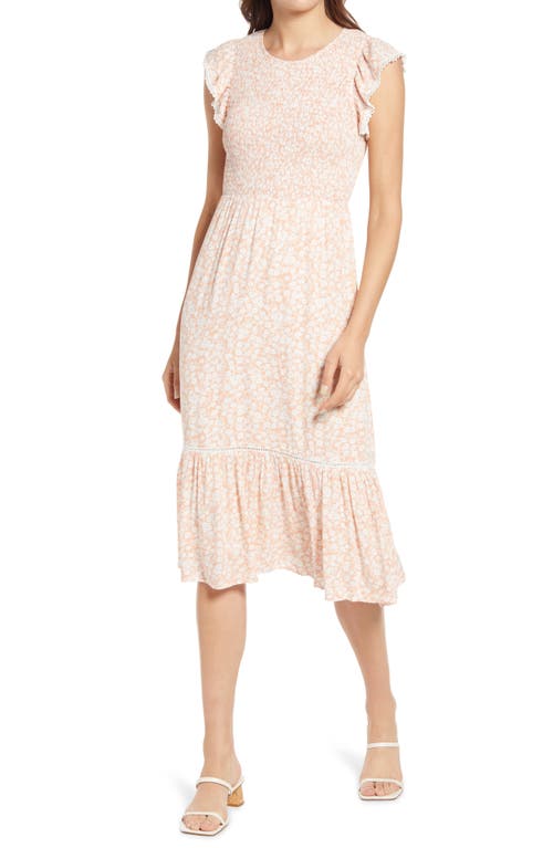 Lost + Wander Pick Me In The Desert Dress in Nude/White, Size Medium