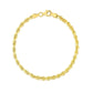 4.0mm 10k Yellow Gold Solid Diamond Cut Rope Bracelet