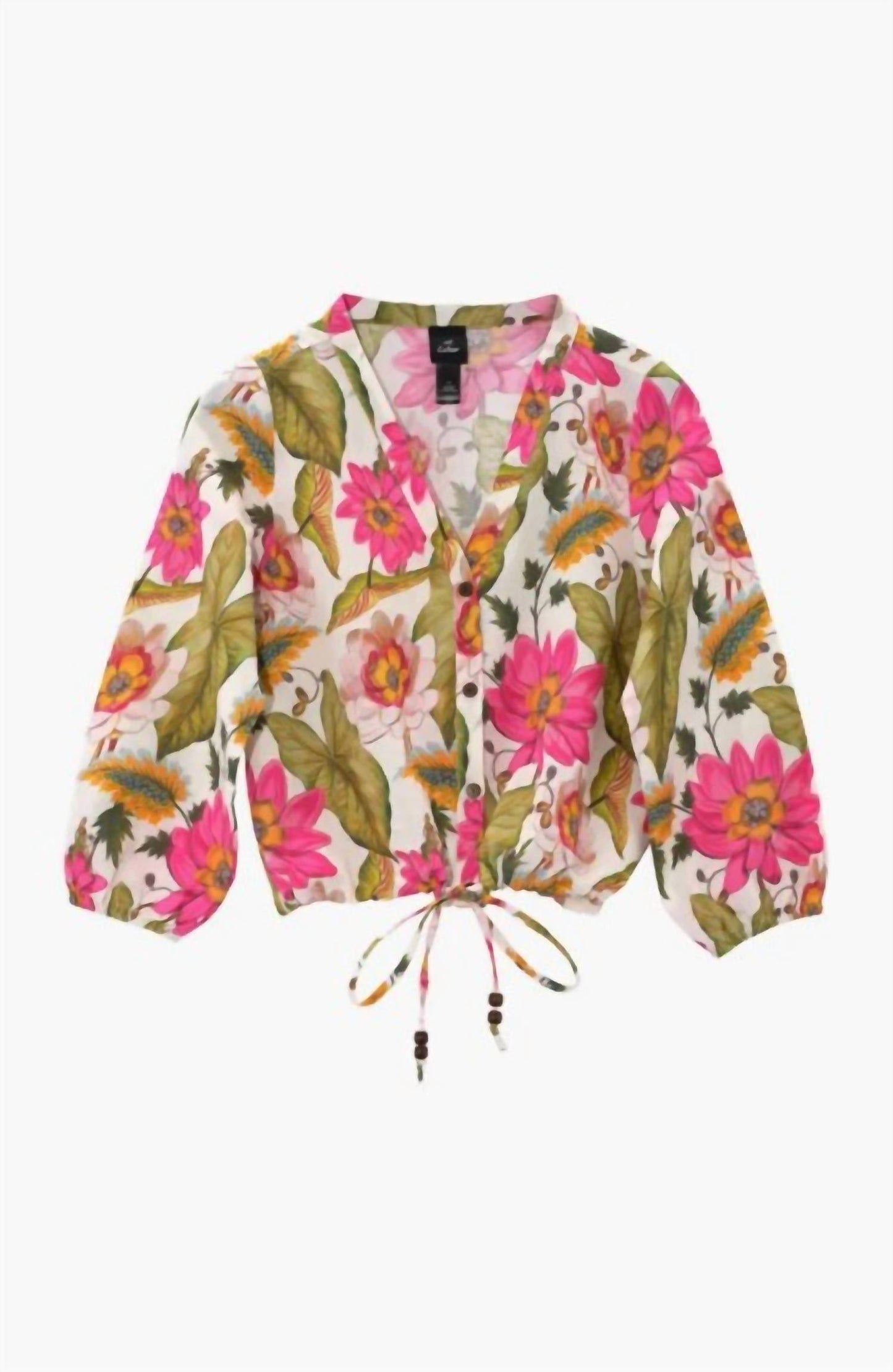 Echo - Women's Tropical Floral Blouson Top