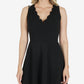 Vestido curto feminino sem mangas com bolso e decote em V, preto, tamanho grande