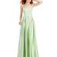 Vestido de cetim com amarração nas costas, sem palavras, tamanho 0, verde