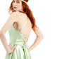 Vestido de cetim com amarração nas costas, sem palavras, tamanho 0, verde