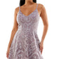 Vestido infantil com corte evasê bordado brilhante, roxo, tamanho 3