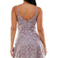 Vestido infantil com corte evasê bordado brilhante, roxo, tamanho 3