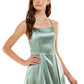 Vestido de cetim com alças nas costas Speechless Junior, verde, tamanho 15