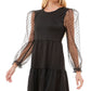 Vestido transparente com mangas bufantes Speechless Junior's, preto, tamanho grande