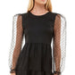 Vestido transparente com mangas bufantes Speechless Junior's, preto, tamanho grande