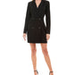 Vestido blazer infantil sem palavras com amarração nas costas, preto, tamanho 3