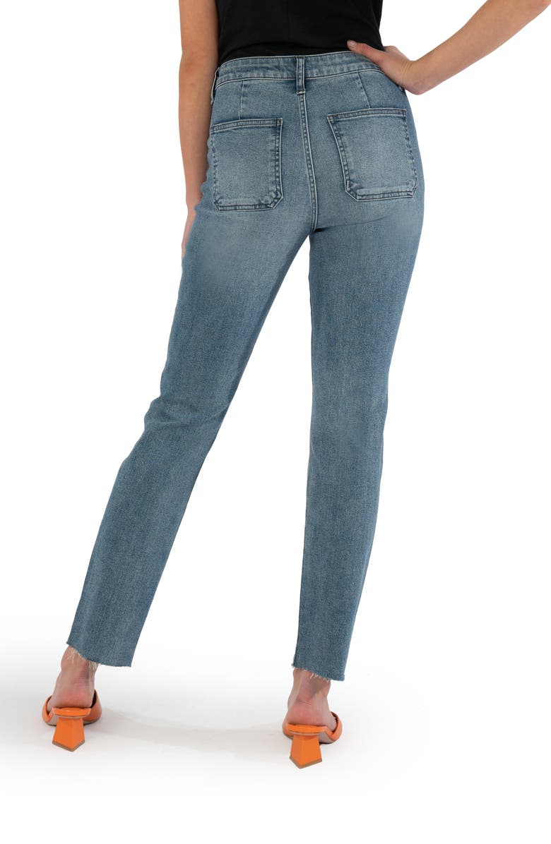 Calça jeans Kut From The Kloth Chrissie Fab Ab de cintura alta estilo cigarro, tamanho 00 da moda