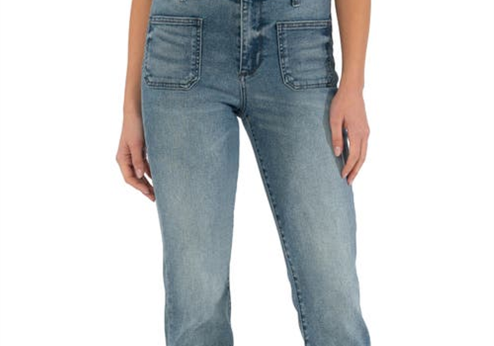 Calça jeans Kut From The Kloth Chrissie Fab Ab de cintura alta estilo cigarro, tamanho 00 da moda