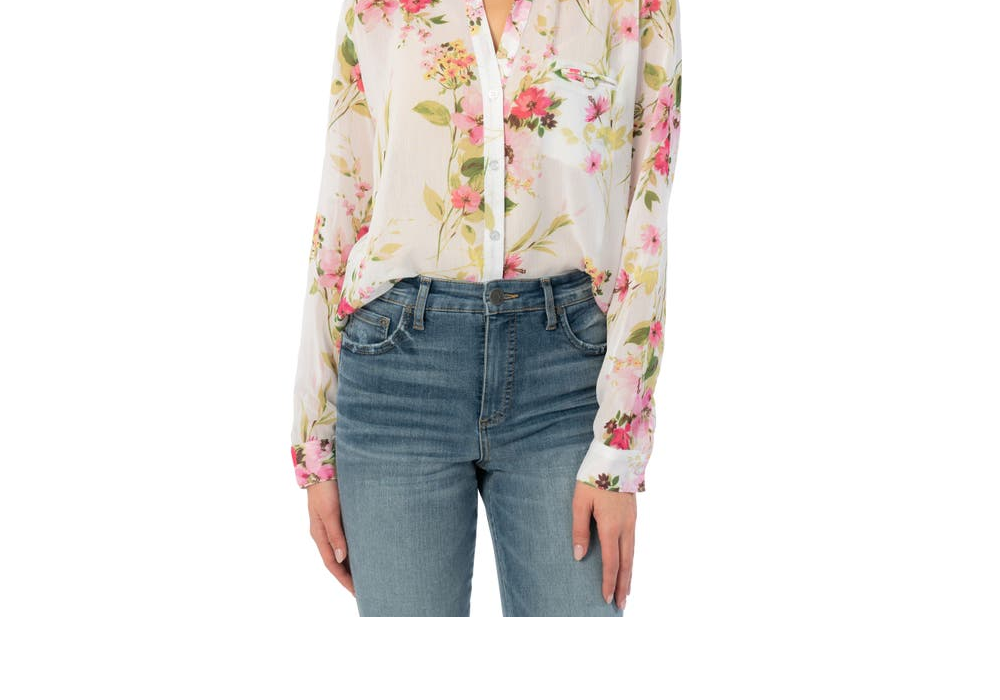 kut-from-the-kloth-womens-ivory-green-jasmine-top-size-large