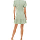 Vestido curto infantil sem palavras com ilhós verde tamanho XX-S
