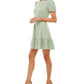 Vestido curto infantil sem palavras com ilhós verde tamanho XX-S