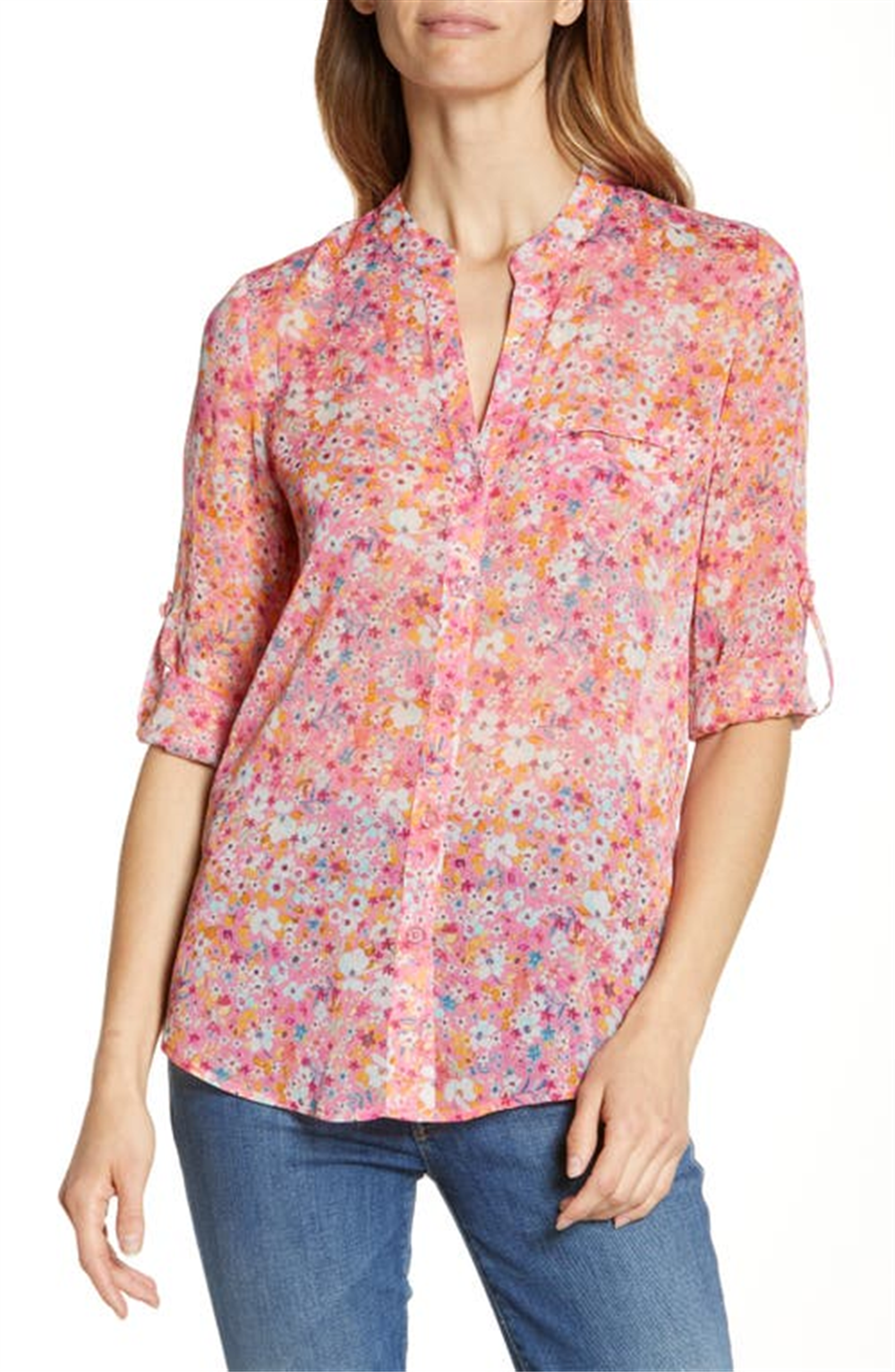 Top feminino Potenza Pink Jasmine da KUT from the Kloth, tamanho pequeno