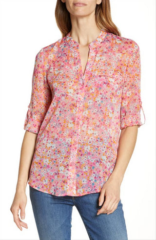Top feminino Potenza Pink Jasmine da KUT from the Kloth, tamanho pequeno