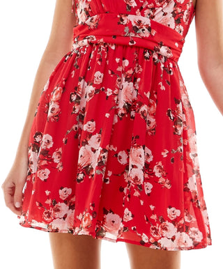 Vestido infantil estampado com alças e amarração, tamanho X-S