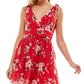 Vestido infantil estampado com alças e amarração, tamanho M, vermelho, sem palavras