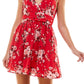 Vestido infantil estampado com alças e amarração, tamanho M, vermelho, sem palavras