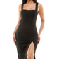 Vestido justo com decote quadrado Speechless Junior's, preto, tamanho médio