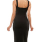 Vestido justo com decote quadrado Speechless Junior's, preto, tamanho médio